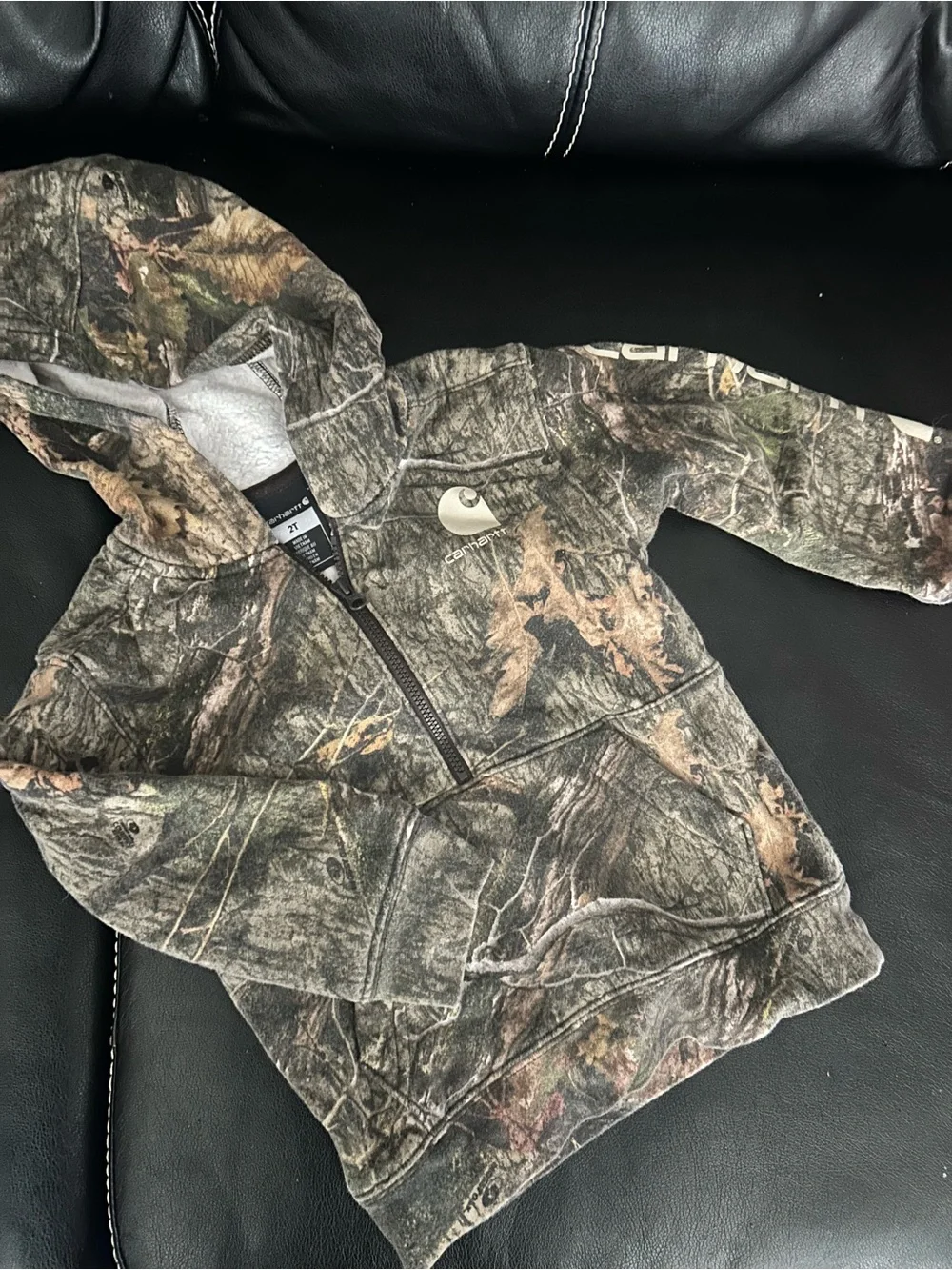 Carhartt Kids Realtree Camo Half-Zip Hooded Pullover - Brown/Green
